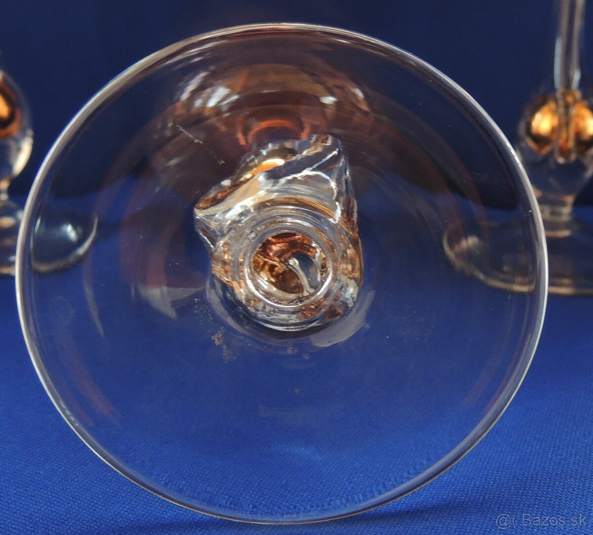 Päť likérových pohárov Zlatá Zuzana sklo dymové - 3