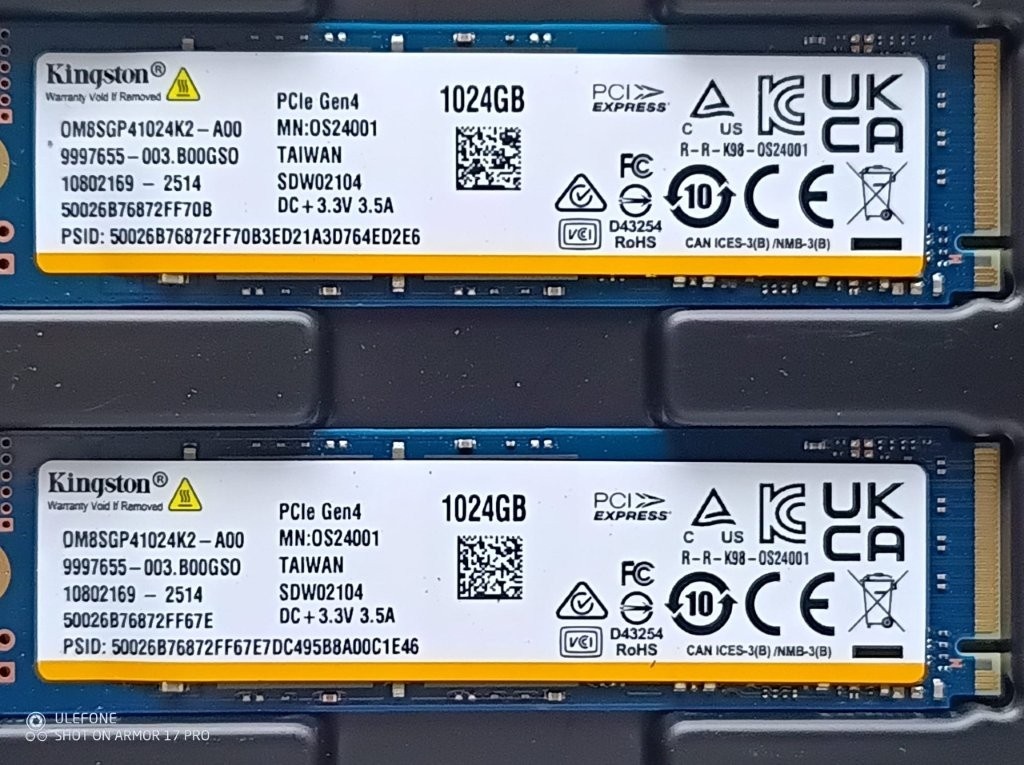 Kingston 2TB, 1TB nvme - 7 000 MB/s - 3