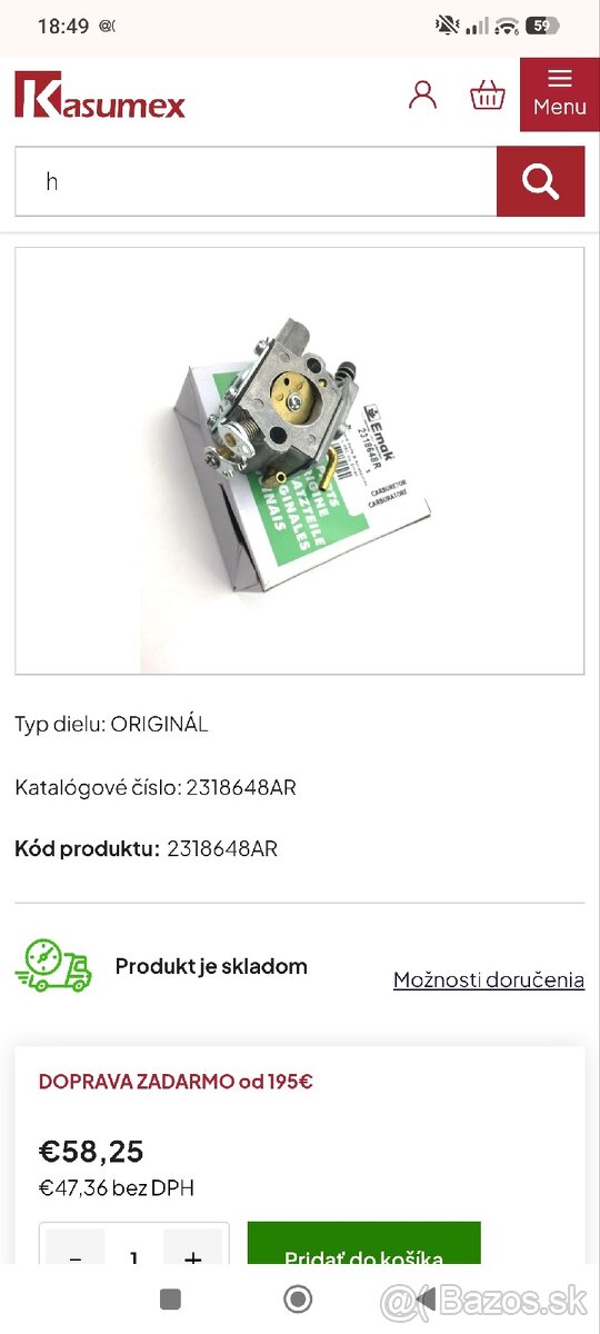 Oleo Mac GSH 560 / 510 nový karburátor originál - 3