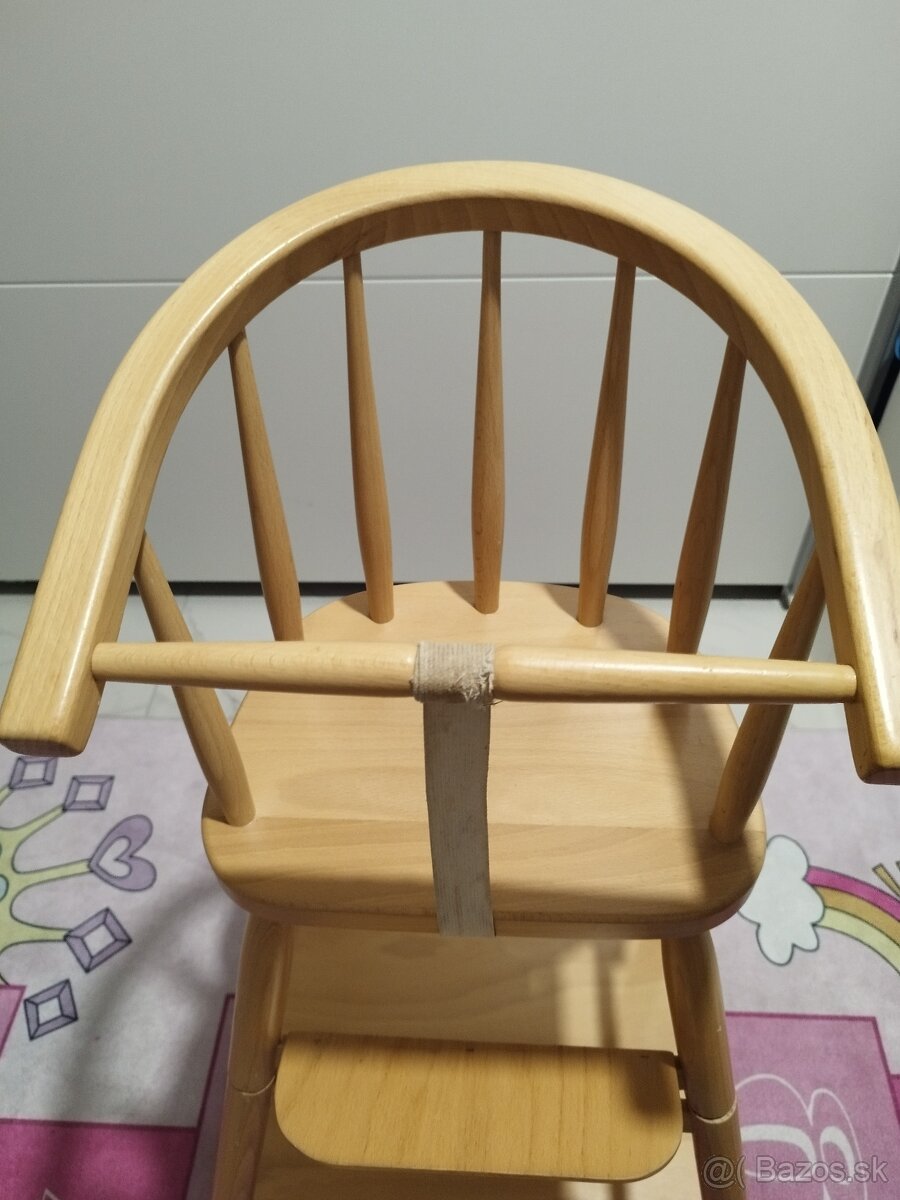 Drevená stolička na kŕmenie - stolík - 3