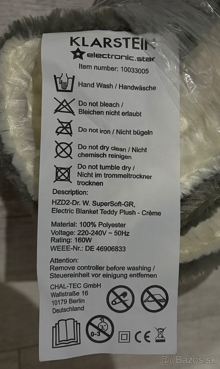 Elektrická vyhrievacia deka KLARSTEIN - 3