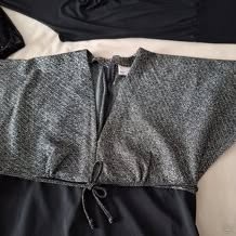 Spoločenské čierne šaty s korálkami, lurex dámske šaty - 3