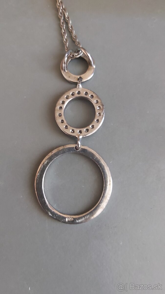 Strieborná retiazka 925 s príveskom a náušnicami - 3