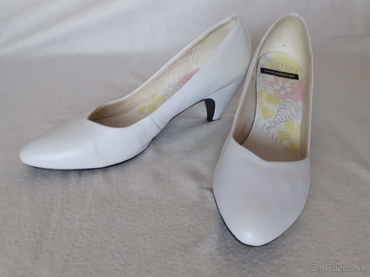 Dámske biele kožené nové lodičky Vagabond č.41 - 3
