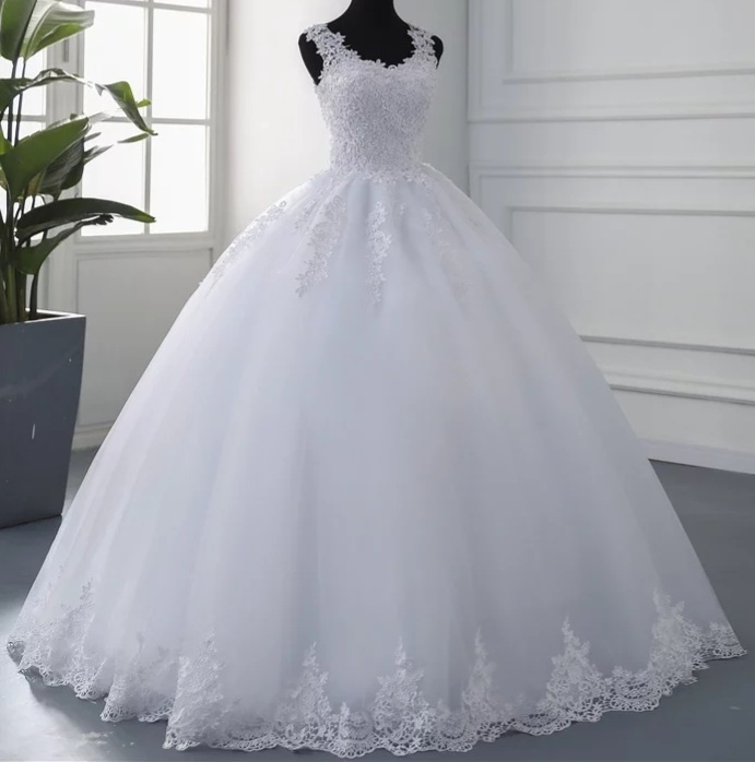 Princeznovské svadobné šaty,velkost 38 - 3