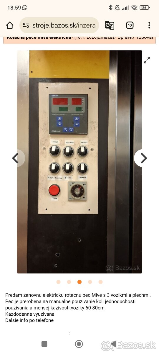 Rotacna a etazova pec elektricka - 3