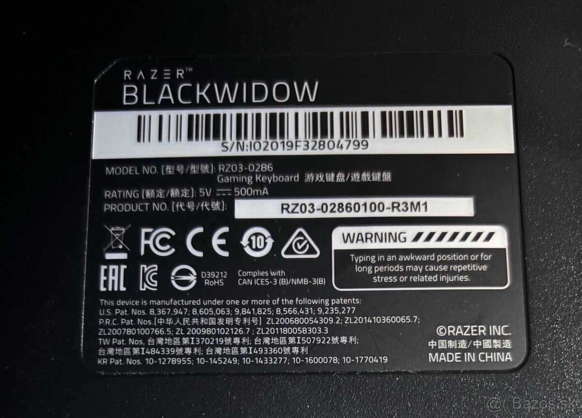 Razer BlackWidow, Green, US klávesnica - 3