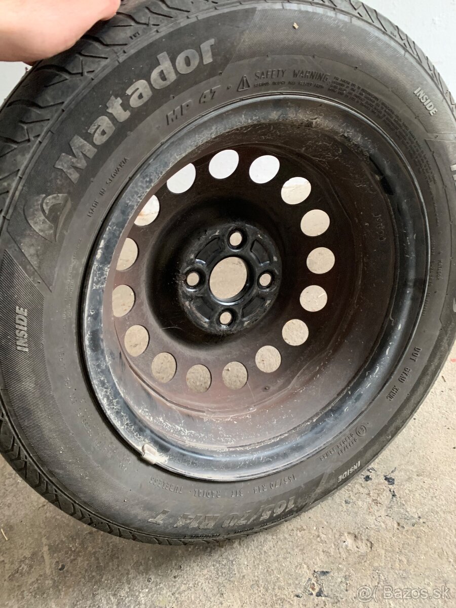 Pneu 165/70 r14+ plechové disky - 3
