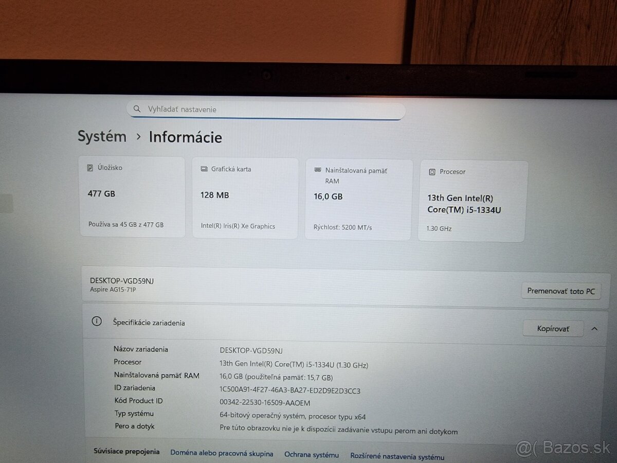15,6" Acer Aspier Go 15 - 3