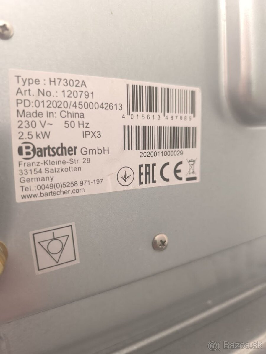 Profesionálna Parná Rúra Bartscher H7302A - Top Stav - 3