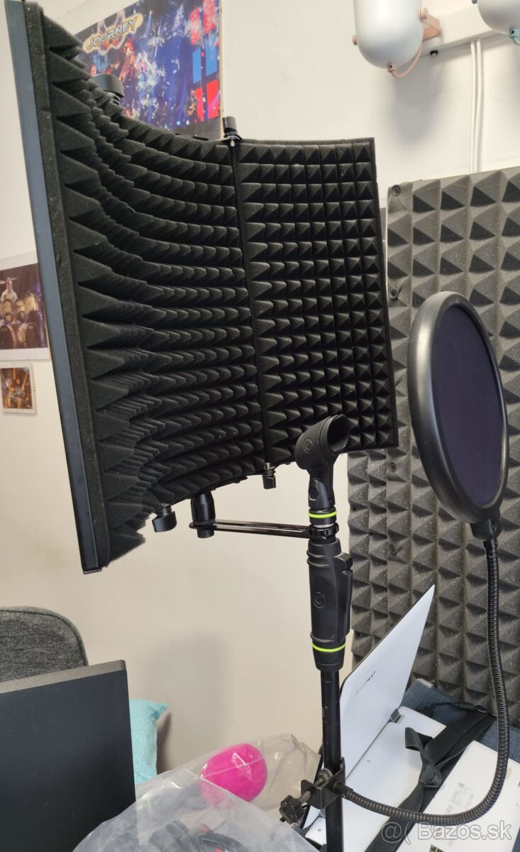Akustický paravan pro nahrávání + Pop filter + držák - 3