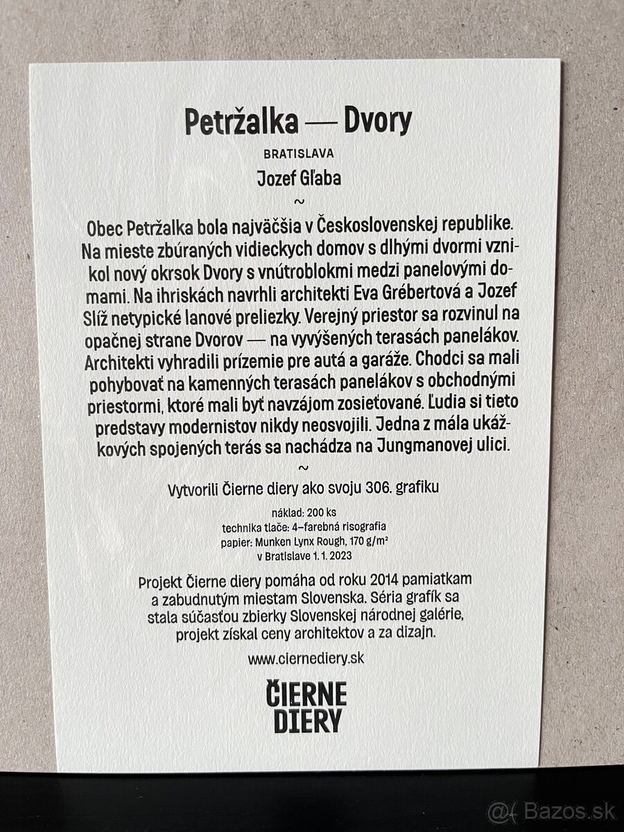 Čierne diery - Jozef Glaba, Petržalka - Dvory - 3