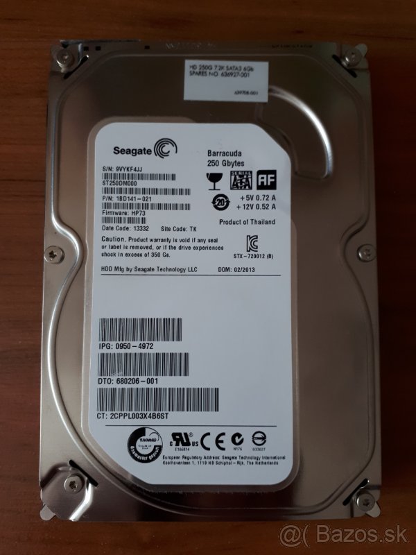 Predam pouzite HDD disky 3,5" SATA 250GB a 500GB - 3