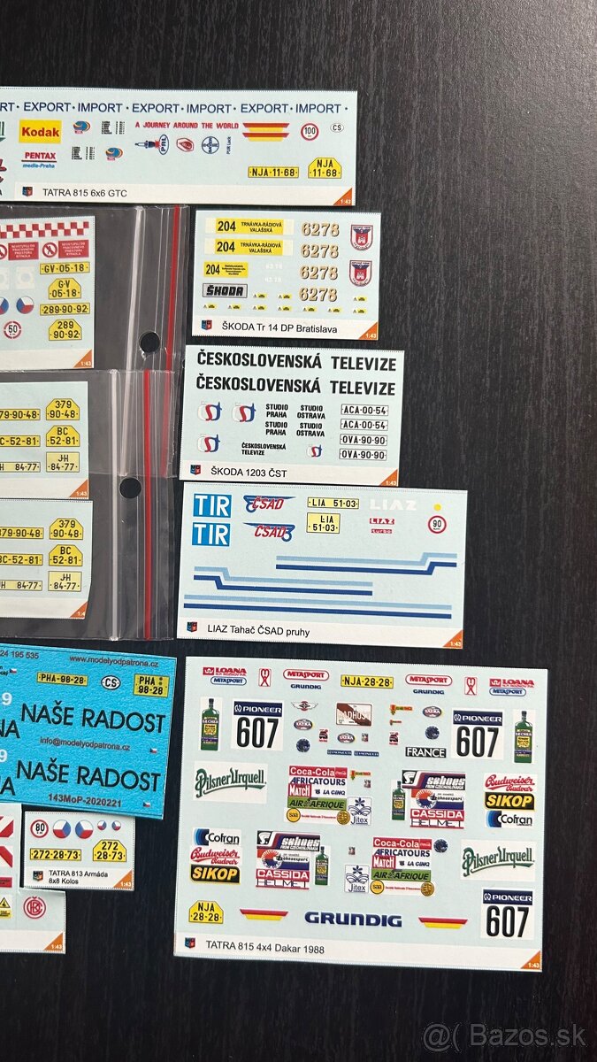 Polepy ŠKODA, LIAZ, TATRA, PRAGA 1/43 - 3