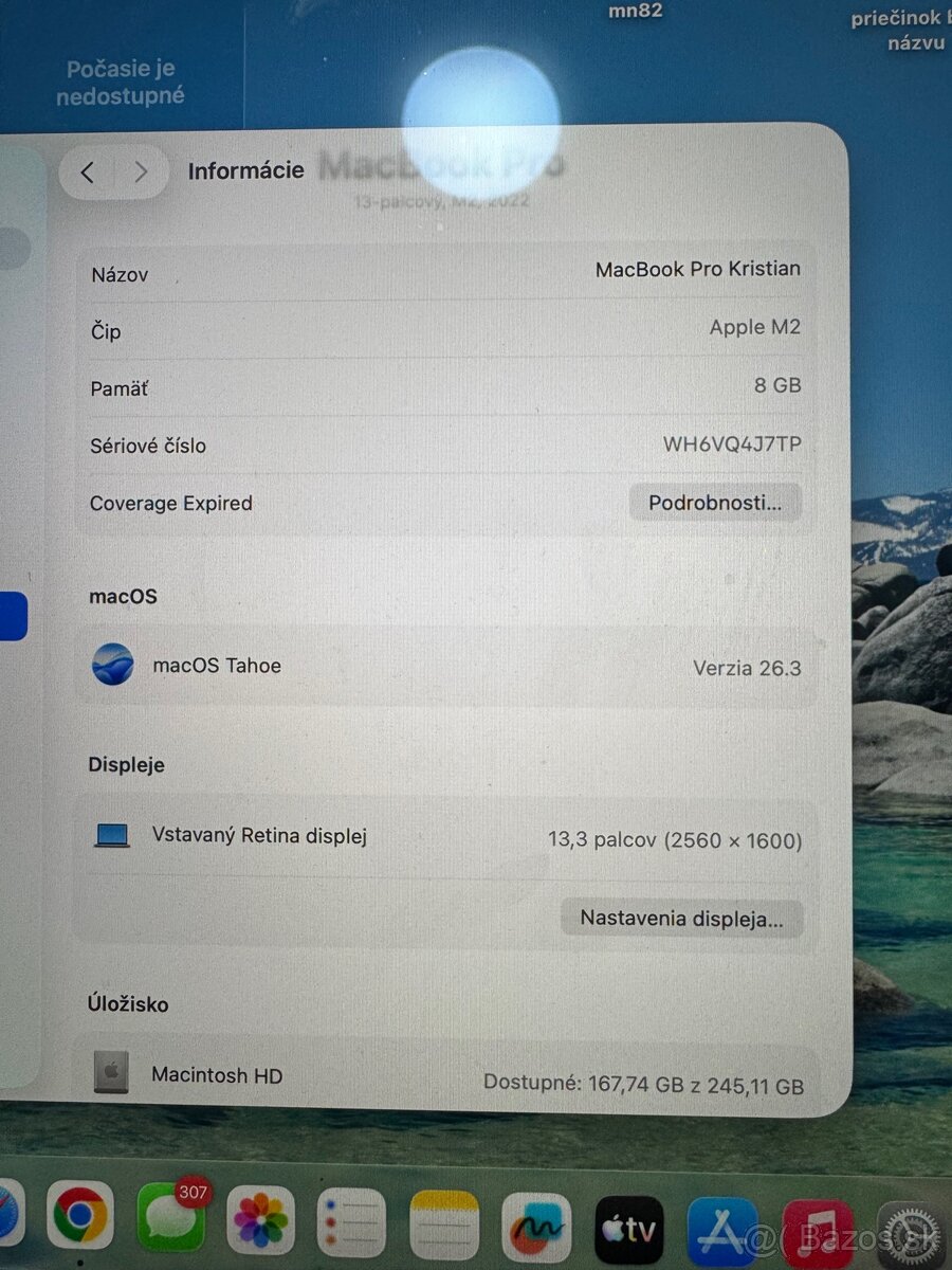 MacBook Pro 13” M2 (2022) – výborný stav + krabica - 3