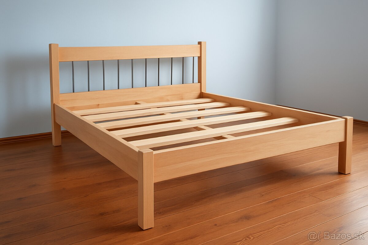 🛏️ Masívna manželská posteľ z jasena – 160 × 200 cm 🪵 - 3