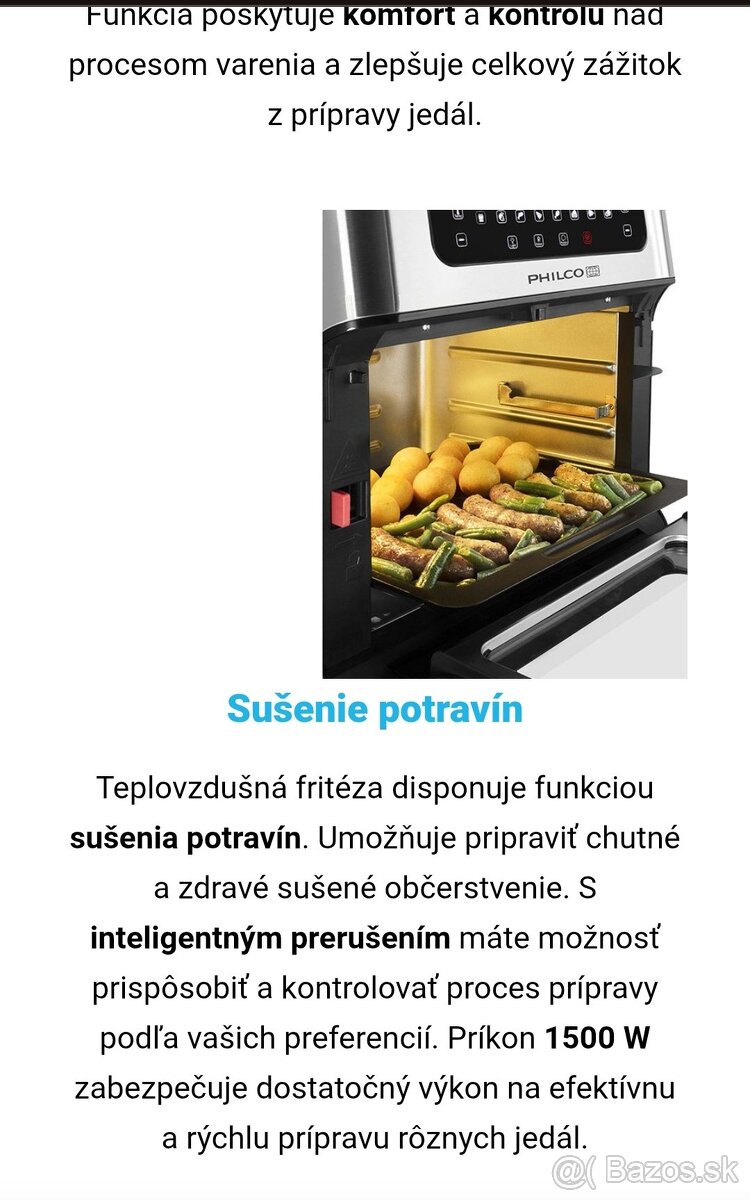 Teplovzdušná fritéza Philco - 3