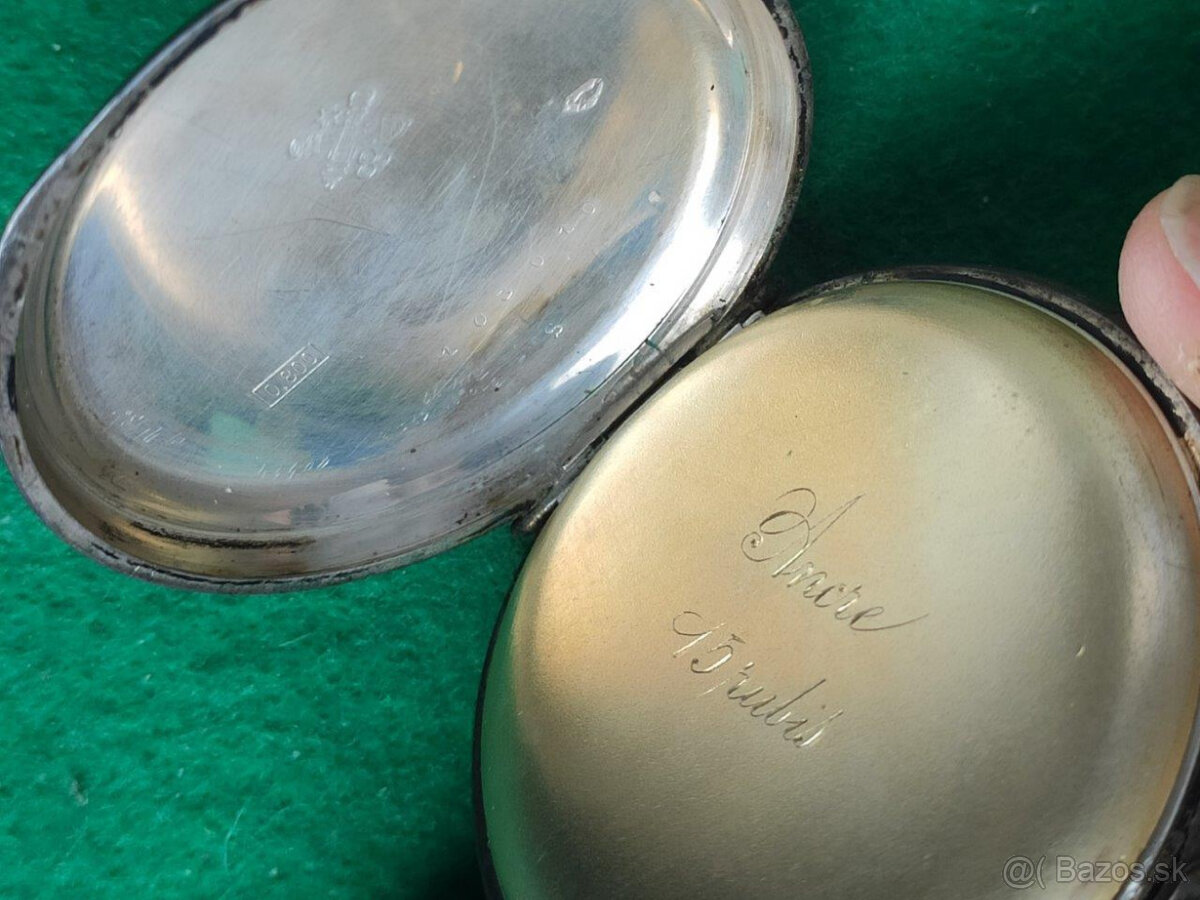 G. BOREL-HUGUENIN strieborné pánske vreckové hodinky - 3