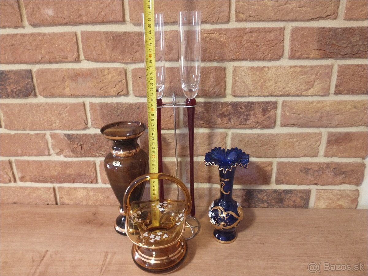 váza, košík, fúkané sklo, misa, hutné sklo - 3