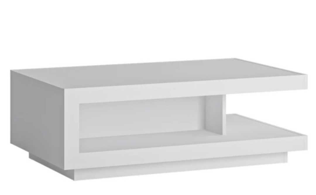 Konferenčný stolík Lyon, biely lesk - 3