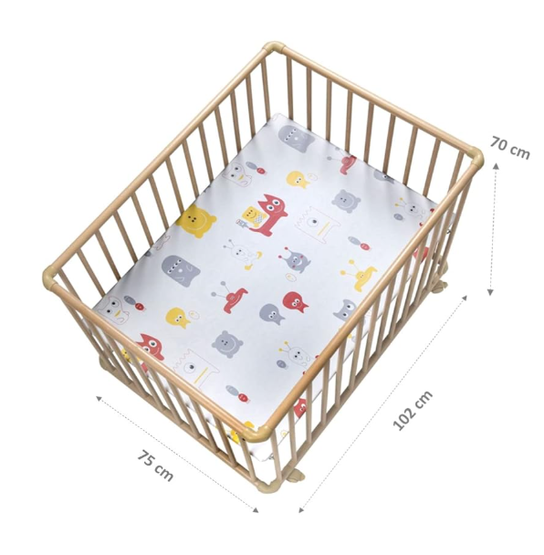 Detská postieľka / ohrádka na kolieskach 75x100 CM SCHARDT - 3