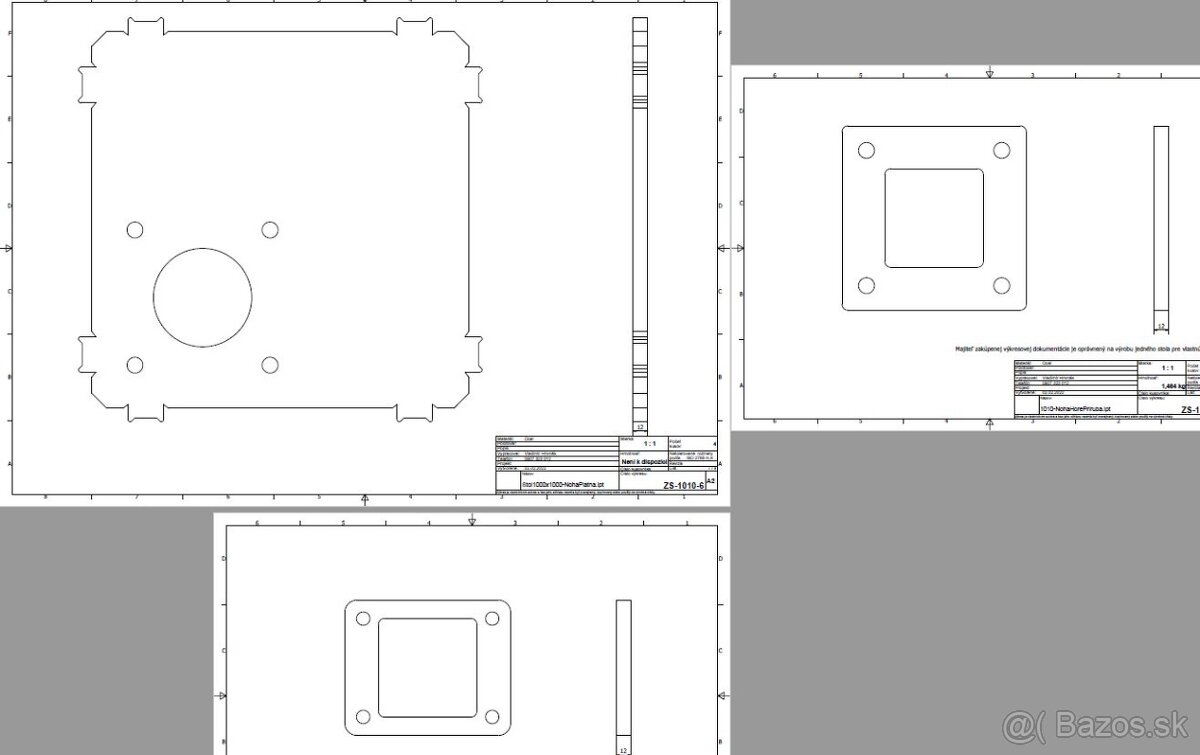 Zvárací stôl 1x1m hrúbka 12mm diery 16mm - 3