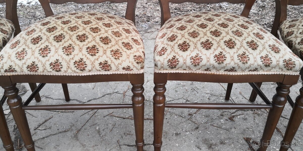 Rustikálne masivné tmavé stoličky-4 ks - 3