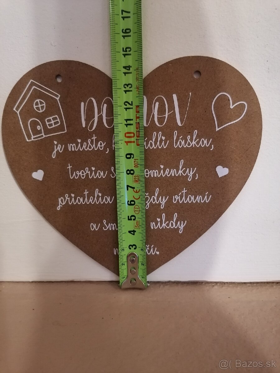 Handmade dekoračná tabuľka "Domov" hnedá - 3