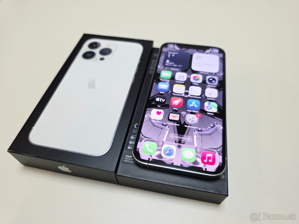 Predám Apple Iphone 13 PRO 128GB SILVER ,BATERKA 100% - 3