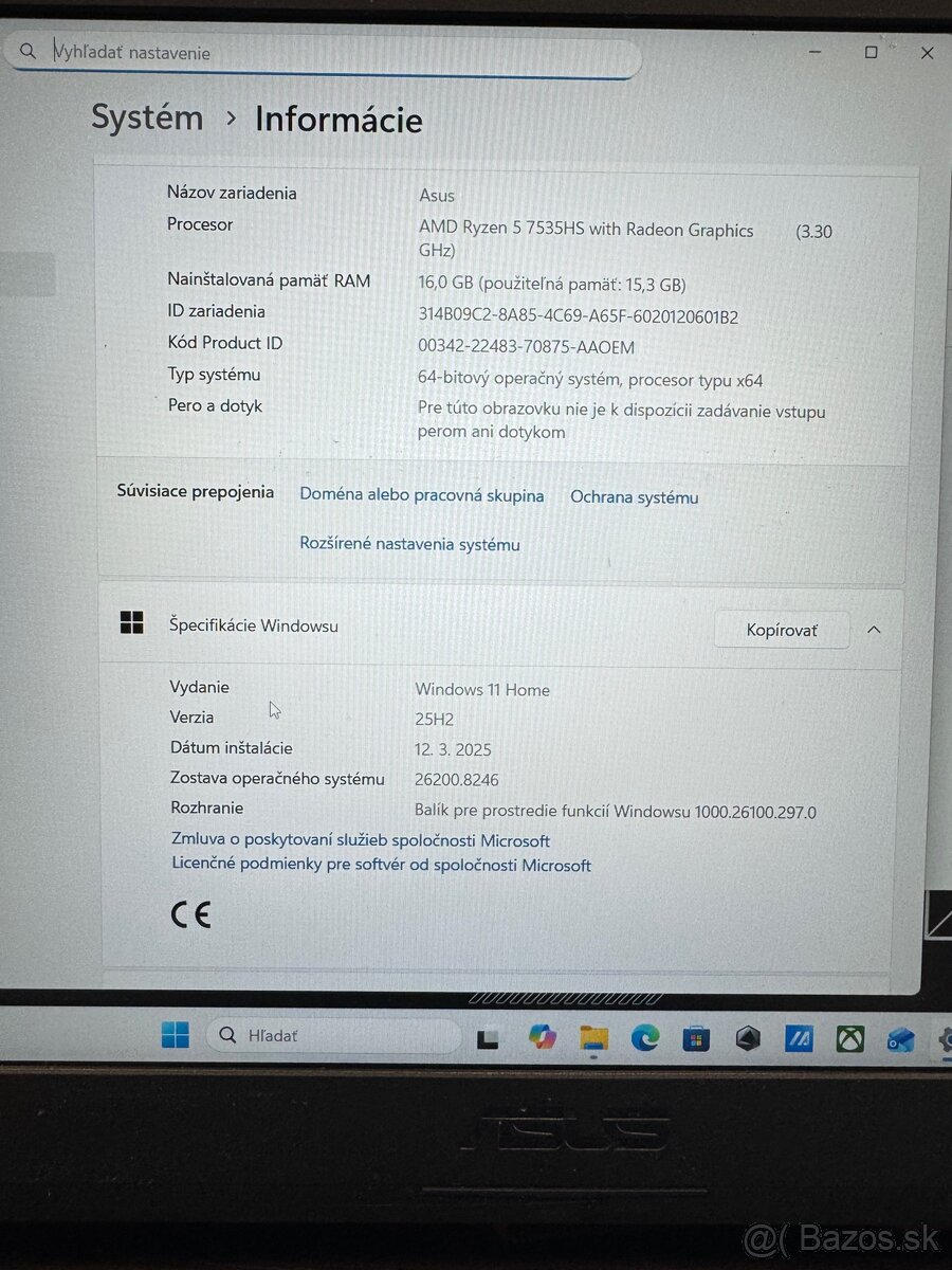 Herný notebook Asus TUF GAMING F15 - 3