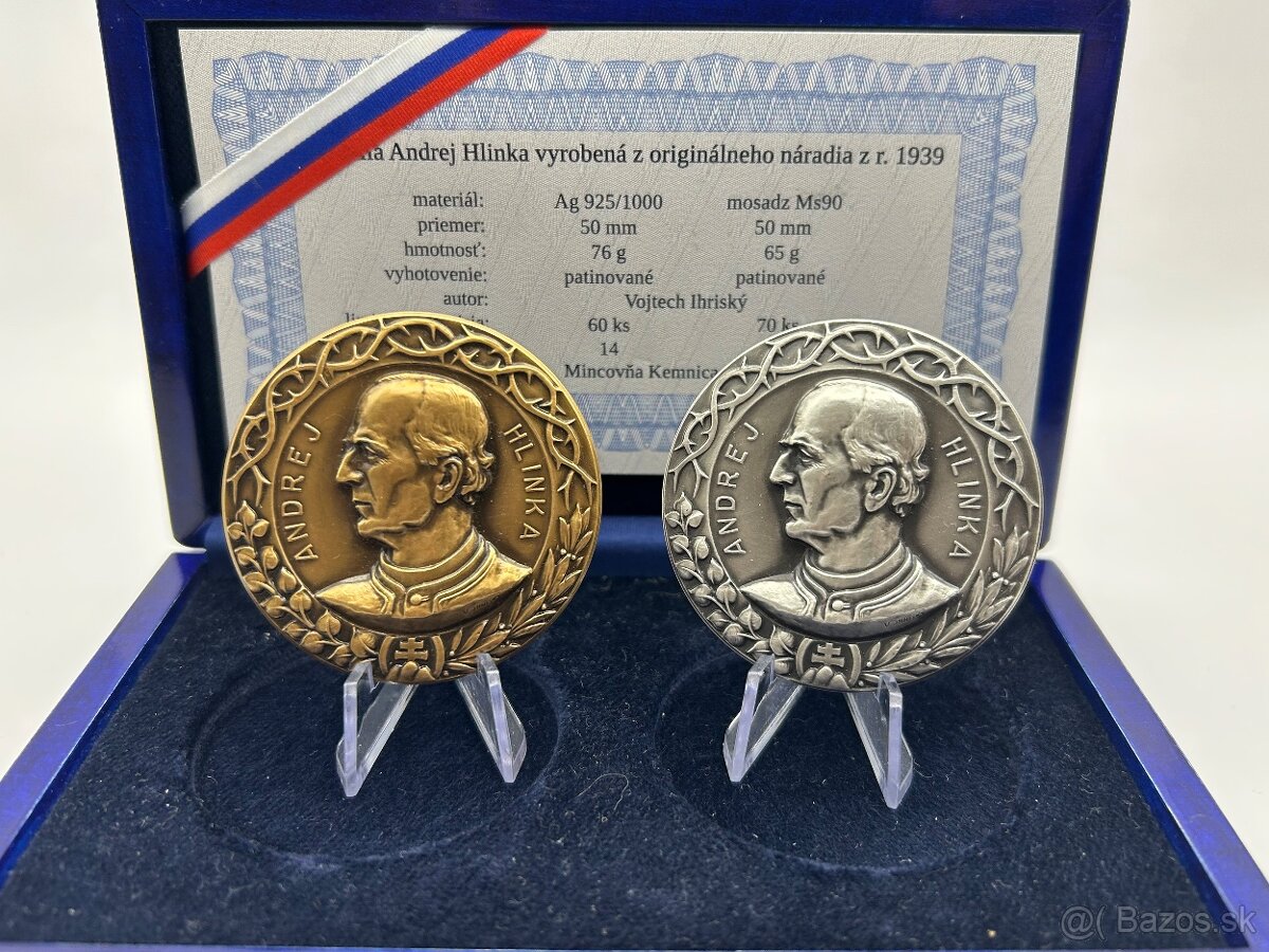 Andrej Hlinka - Ihriský Striebro 925 sada 1939 /21 novorazba - 3