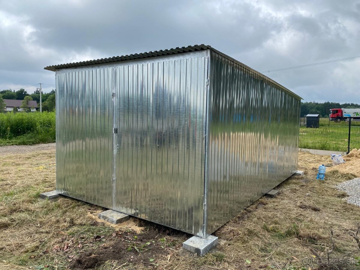 Plechová Garáž 3x5 Doprava montáž ZDARMA po SLOVENSKU - 3