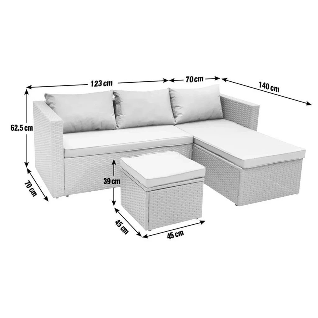 Rohová záhradná sedačka – ideálna na balkón aj menšiu terasu - 3