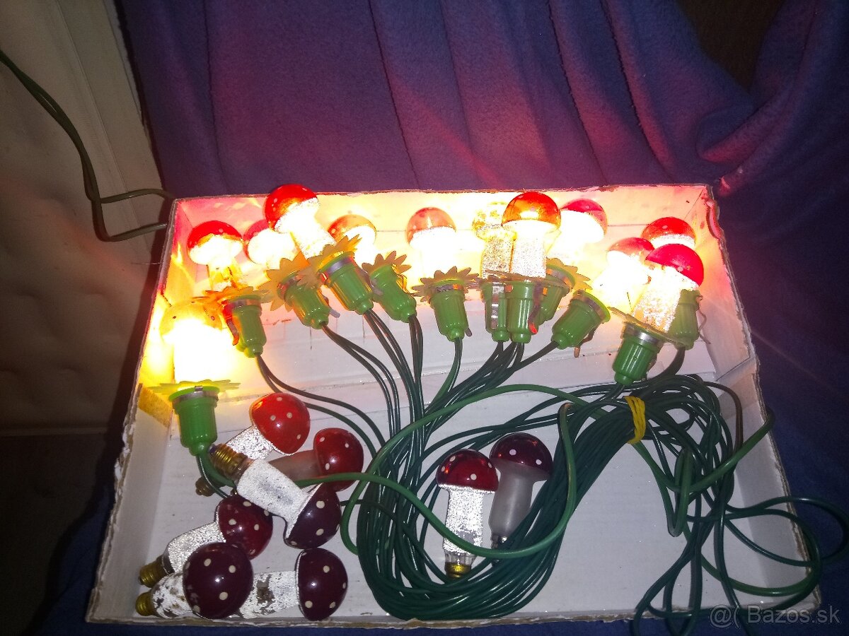 Retro vianocne osvetlenie zlatokov muchotravky - 3