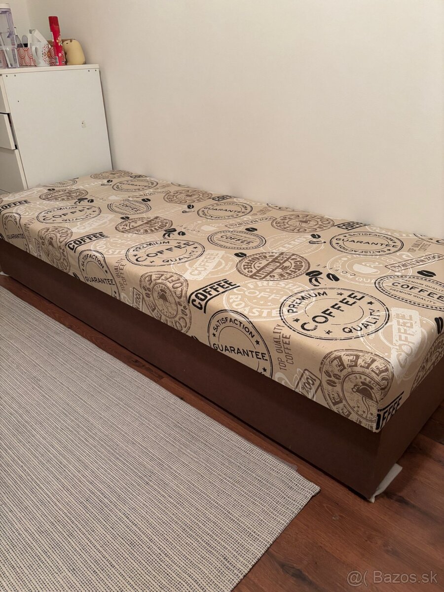 Predám posteľ: váľanda AELIN - kávová, 80x200 cm - 3