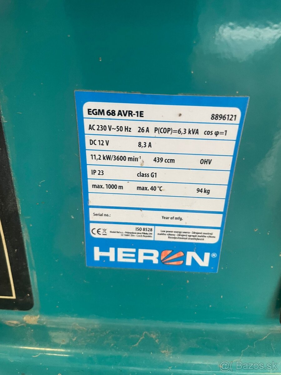 Heron EGM 68 AVR-1E elektrocentrála 8896121 - 3