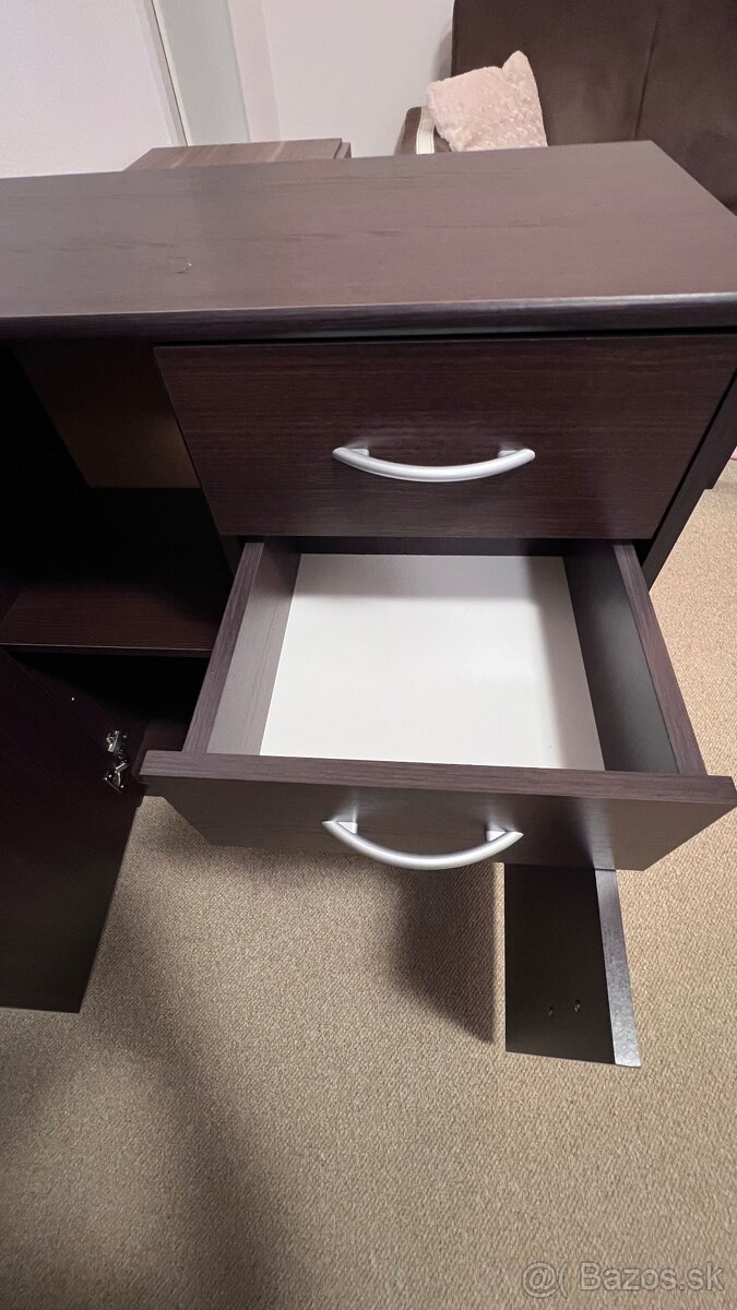 Komoda - tmavohnedá, 74x35x85,7 - 3