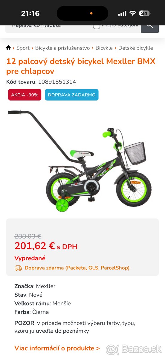 Detsky bicykel 12" - 3