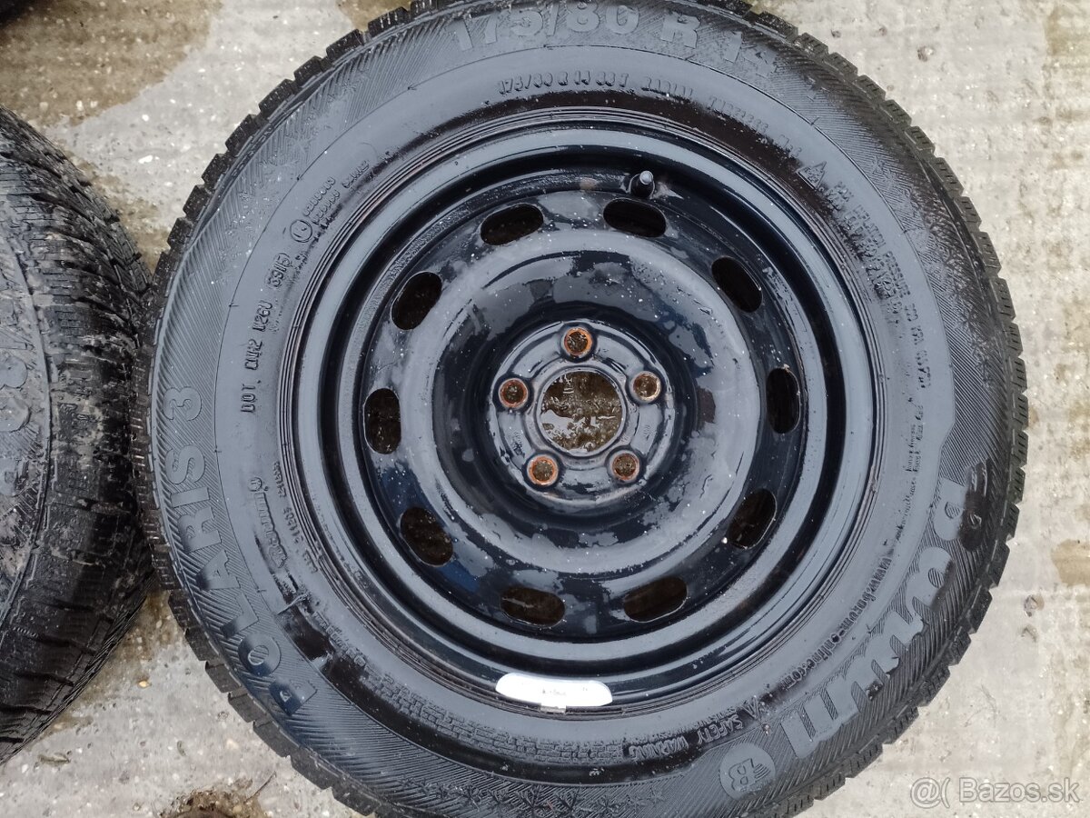 Predám obuté 14" kolesá 5x100 - 3