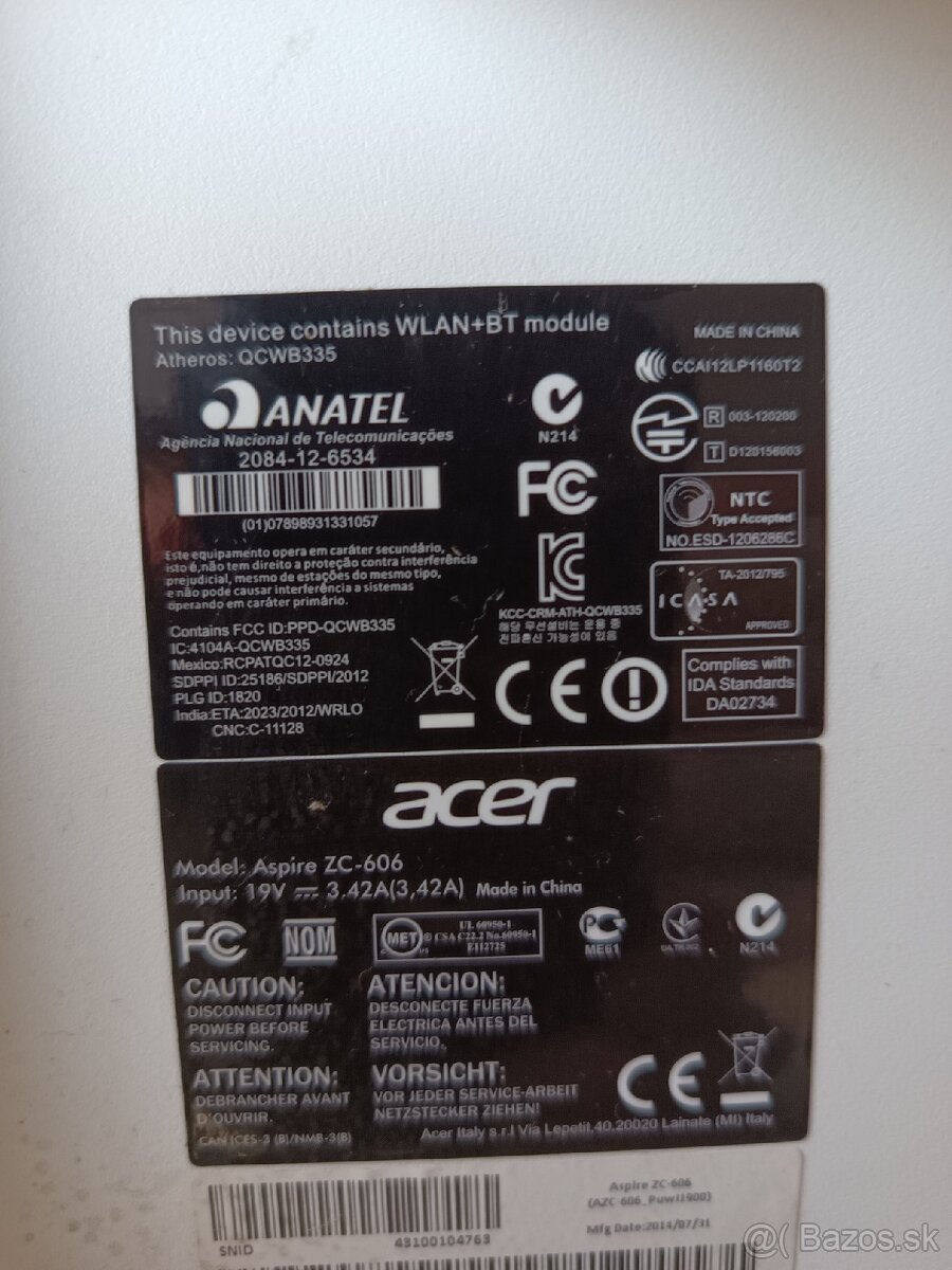 Acer Aspire ZC-606 white All In One - 3