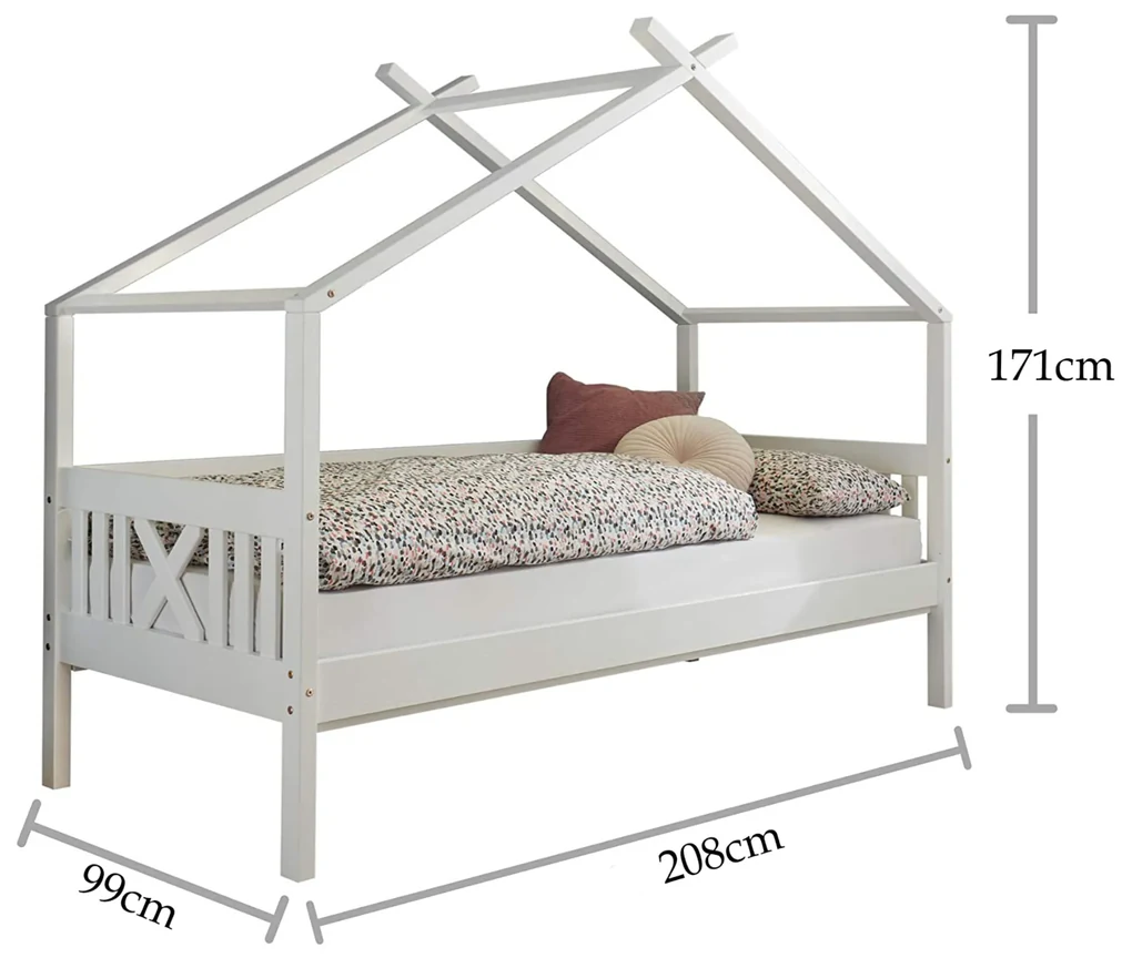 Detská domčeková dvoj-posteľ + rošty + matrace - 3