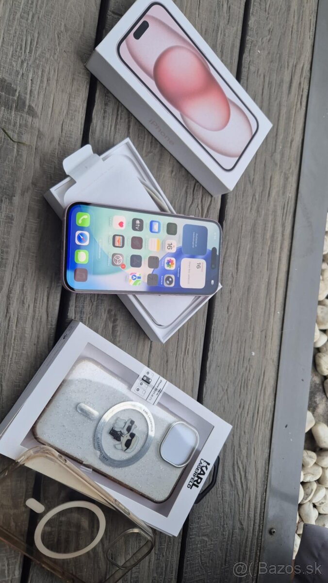 Apple iphone 15 128gb ruzovy/pink ako nový - 3