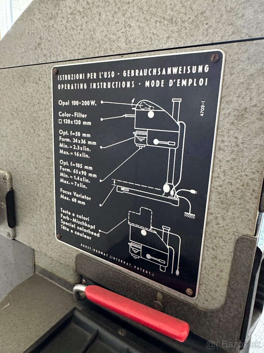 Predám zväčšovací prístroj Durst D659 - 3