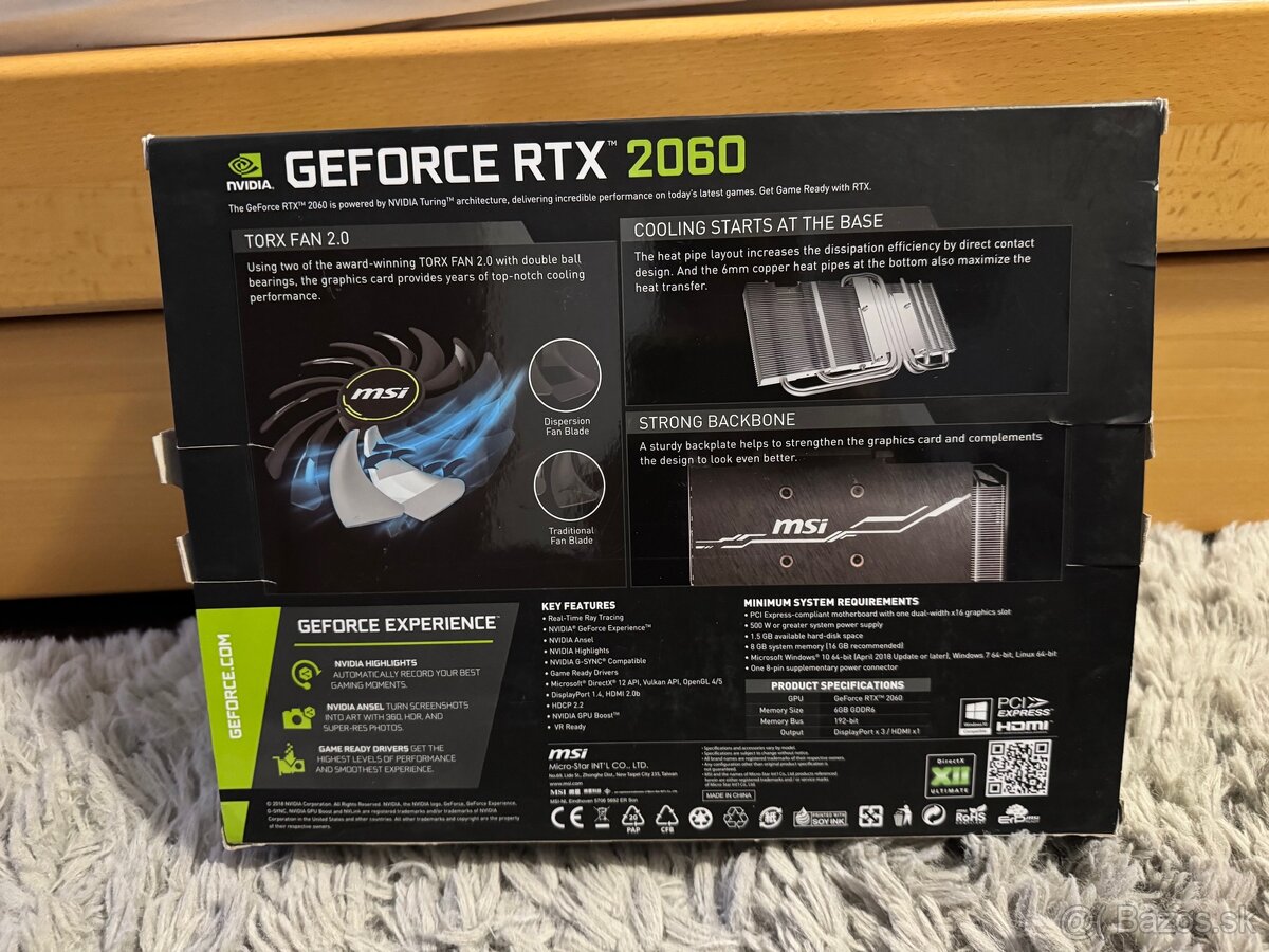 Dobrý deň Predám grafickú kartu RTX 2060 8gb - 3