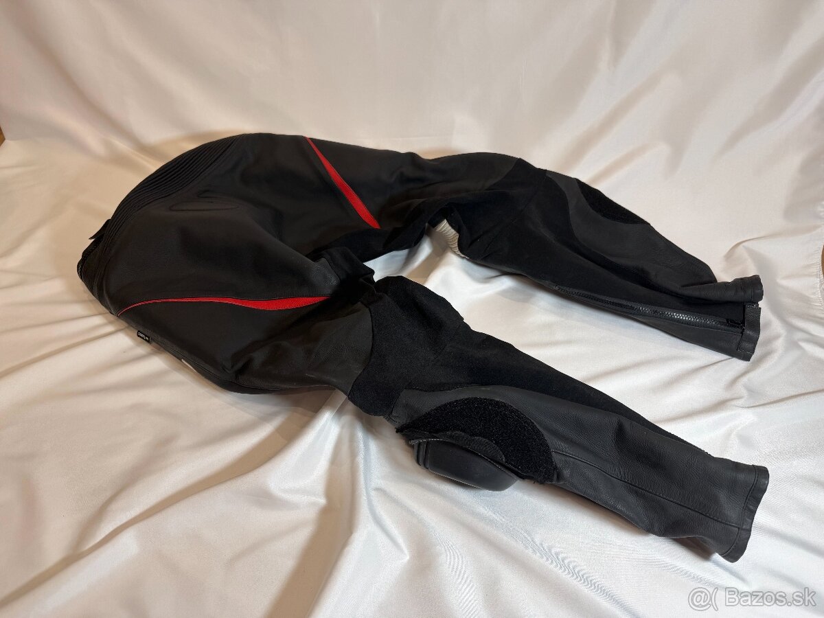 Pánske kožené moto nohavice W-TEC Vector - čierno-červená - 3