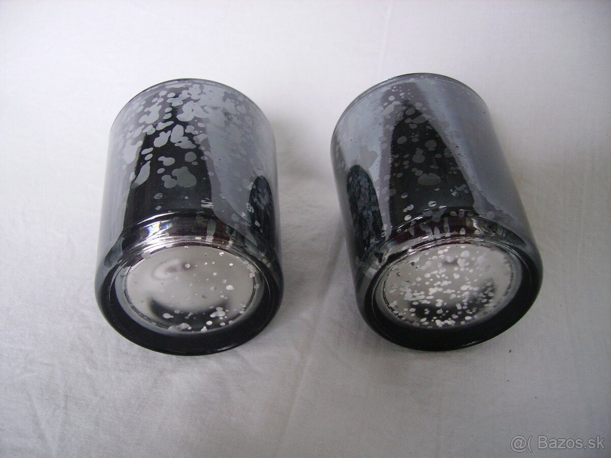 Sklenené čierne svietniky - 3
