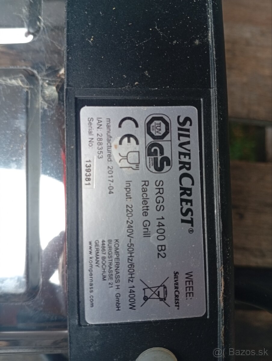 RACLETTE GRIL SILVERCREST SRGS 1400 B2 - 3