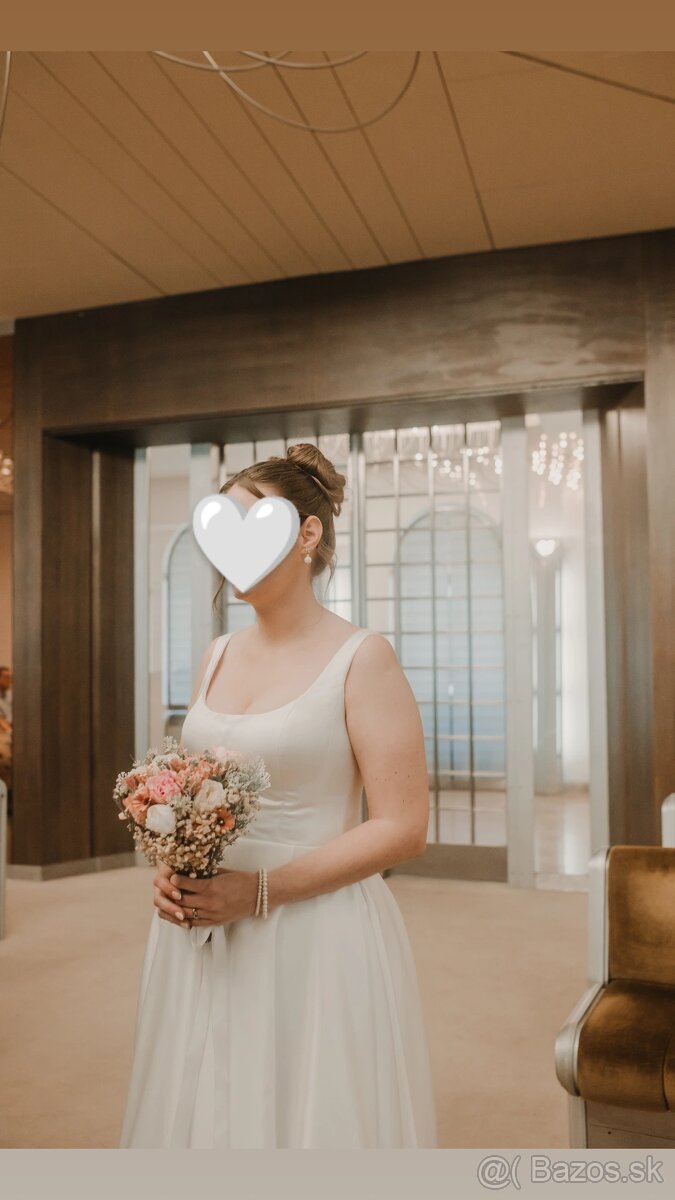 Svadobné šaty saténové - šité na mieru - 3