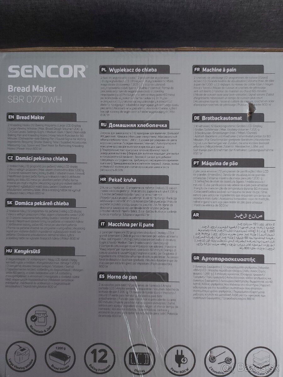 Domáca pekáreň chleba SENCOR SBR 0770WH (NOVÁ) - 3