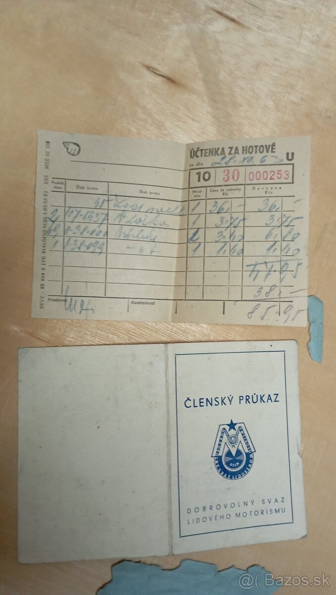 Preukaz..účtenka ..na veterán.. Škoda - 3